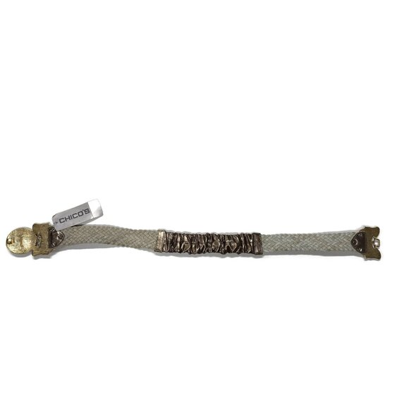 Chicos Bronze Braided Stone Stretch Belt New $79 Womens Small 1.5 x 30 NWT - Picture 5 of 9